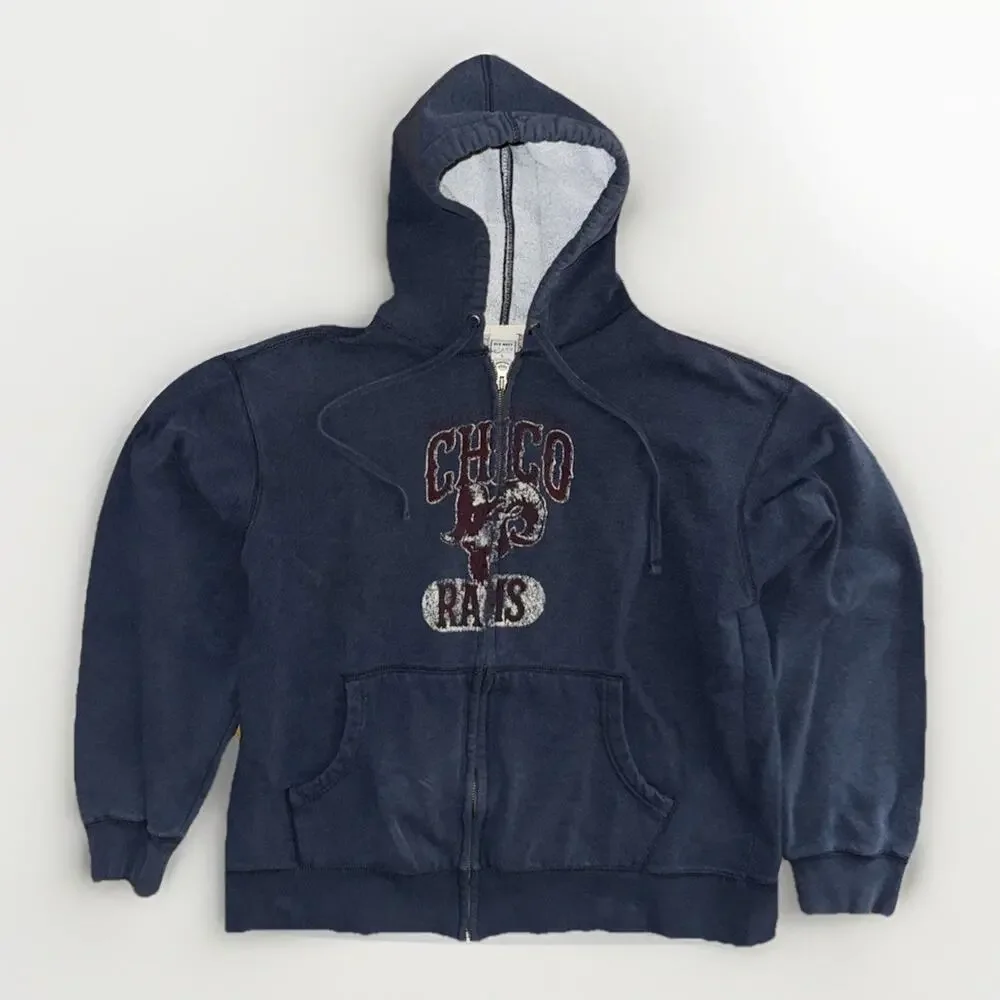 Vintage Old Navy Chico Rams Full Zip Sweater Blue Large 23x25 Y2K USA